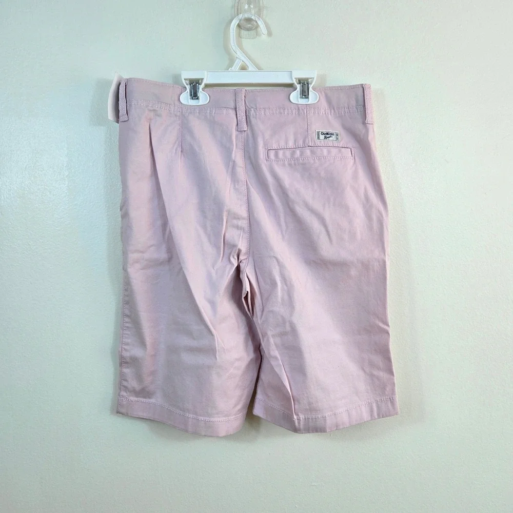 OshKosh Bgosh Boys Light Pink Twill Flat Front Preppy Chino Shorts 14 NEW Summer